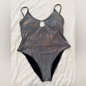 Shimmer high hip one piece swimsuit